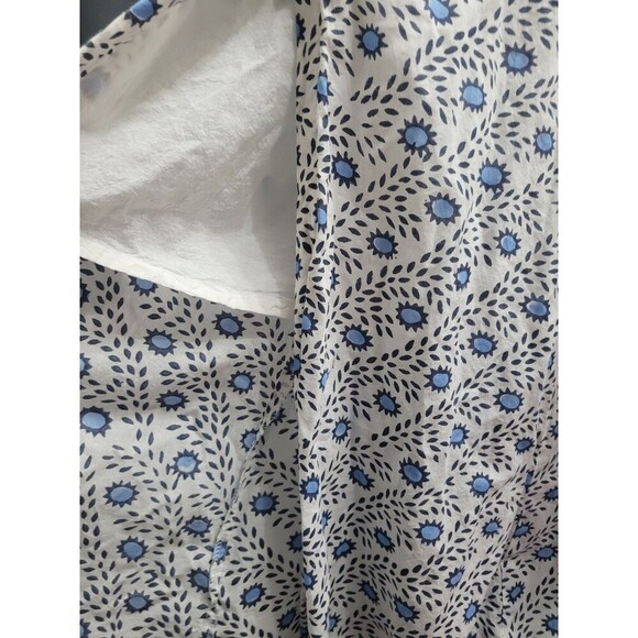 Julia Amory Size Large 100% Cotton Blue White Maxi Dress Prairie Spring Summer - Picture 8 of 11